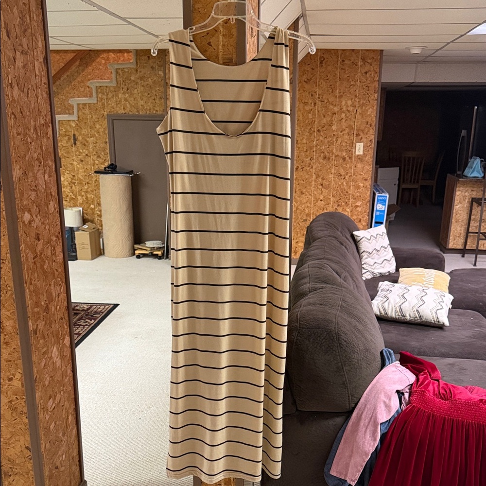 Striped Sleeveless Maxi Dress